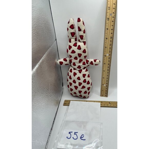 Handmade Bunny Plush With Red Hearts 55e - Picture 4 of 4